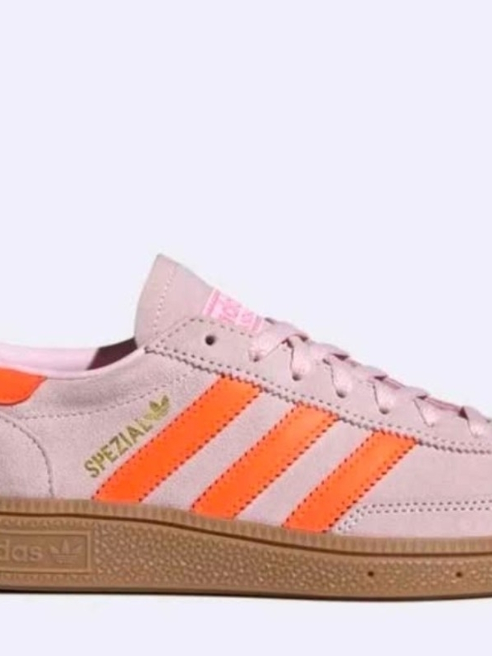 adidas Women's Gazelle Spezial Suede Sneaker - Pink with Orange Stripes - Picture 2 of 10